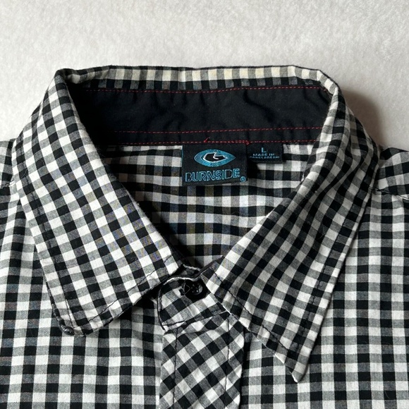 Burnside Y2K Large Checkered Long Sleeve Shirt Gingham Button Down - Picture 7 of 14